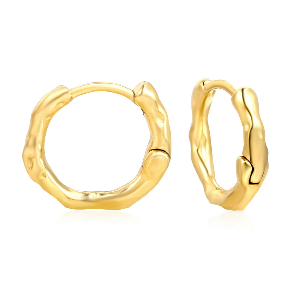 Golden Ripple Hoops