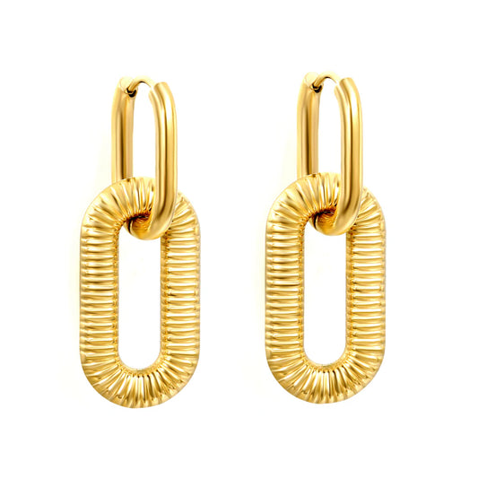 Textured Link Drop Earrings