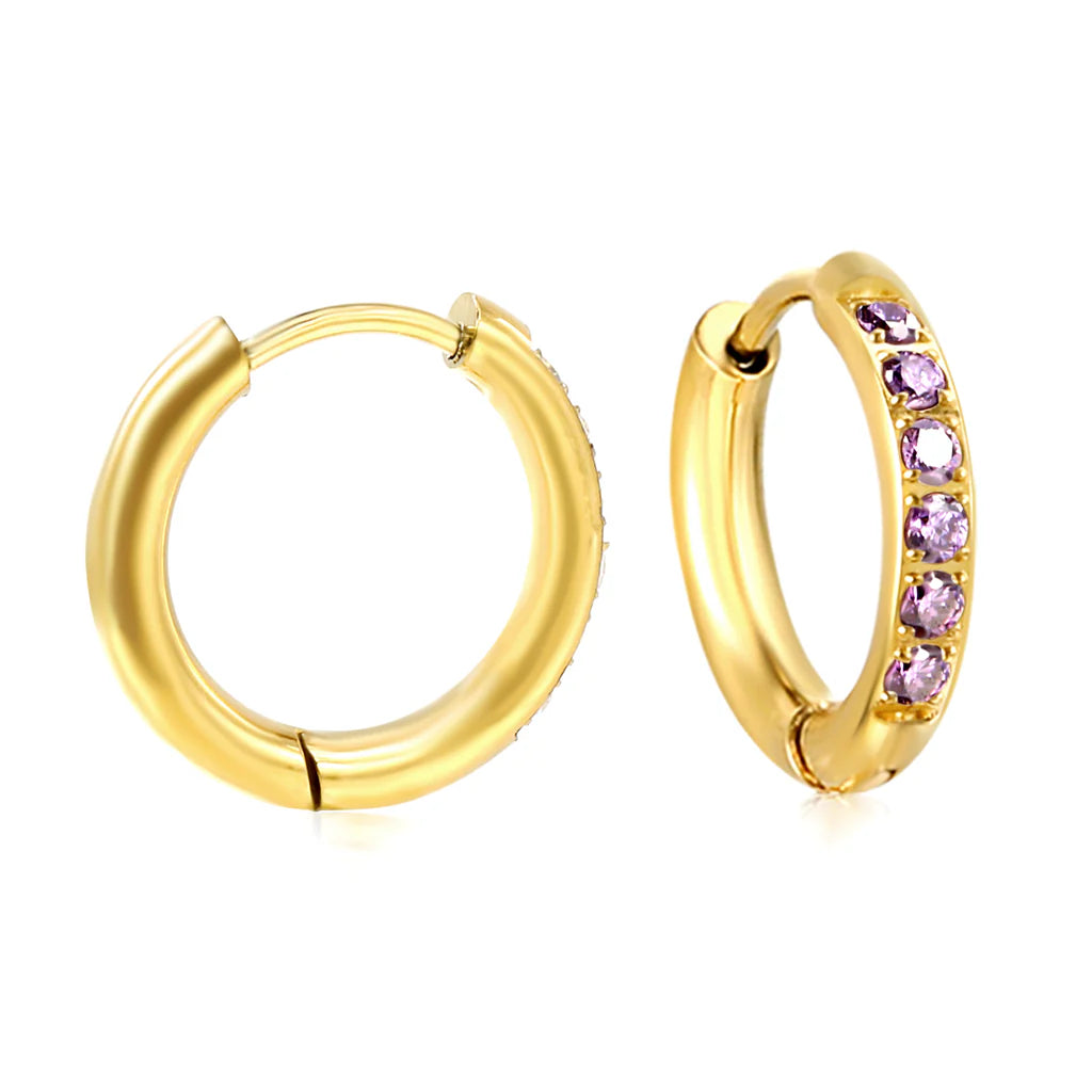 Amethyst Crystal Hoop Earrings
