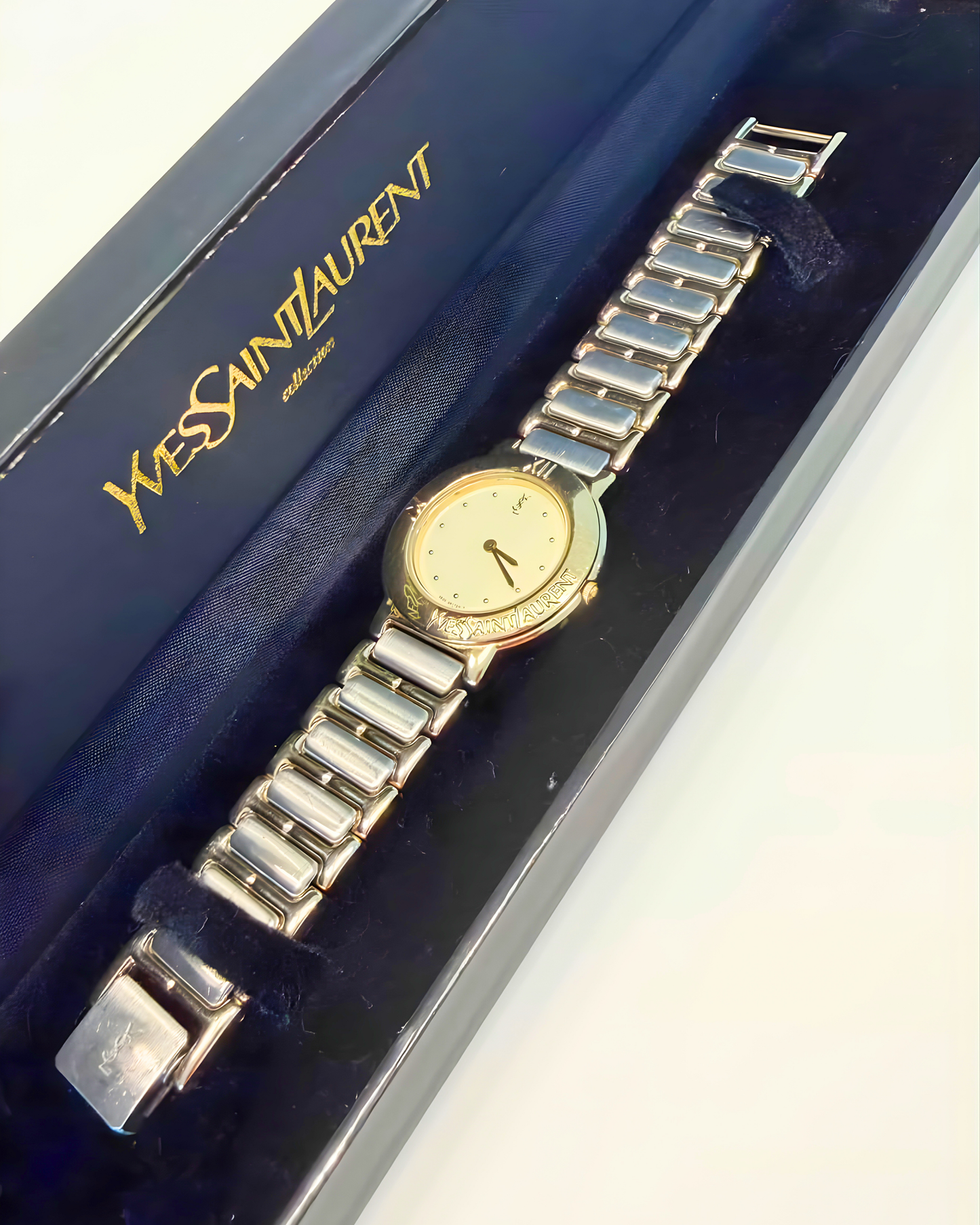 Yves Saint Laurent Women’s Watch – Quartz – Two Tone Dial – Full Set Box & Papers – Excellent Condition