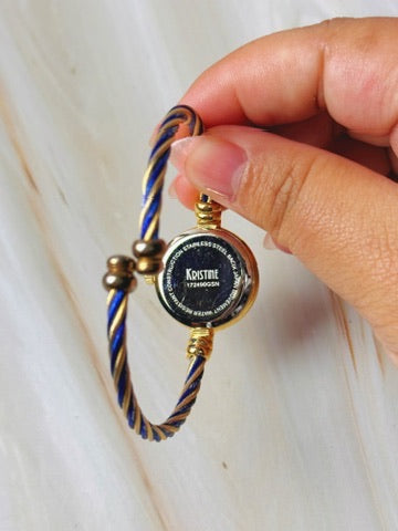 Vintage Women’s Novelty Watch – Snowman Dial – Blue & Gold Tone – Quartz