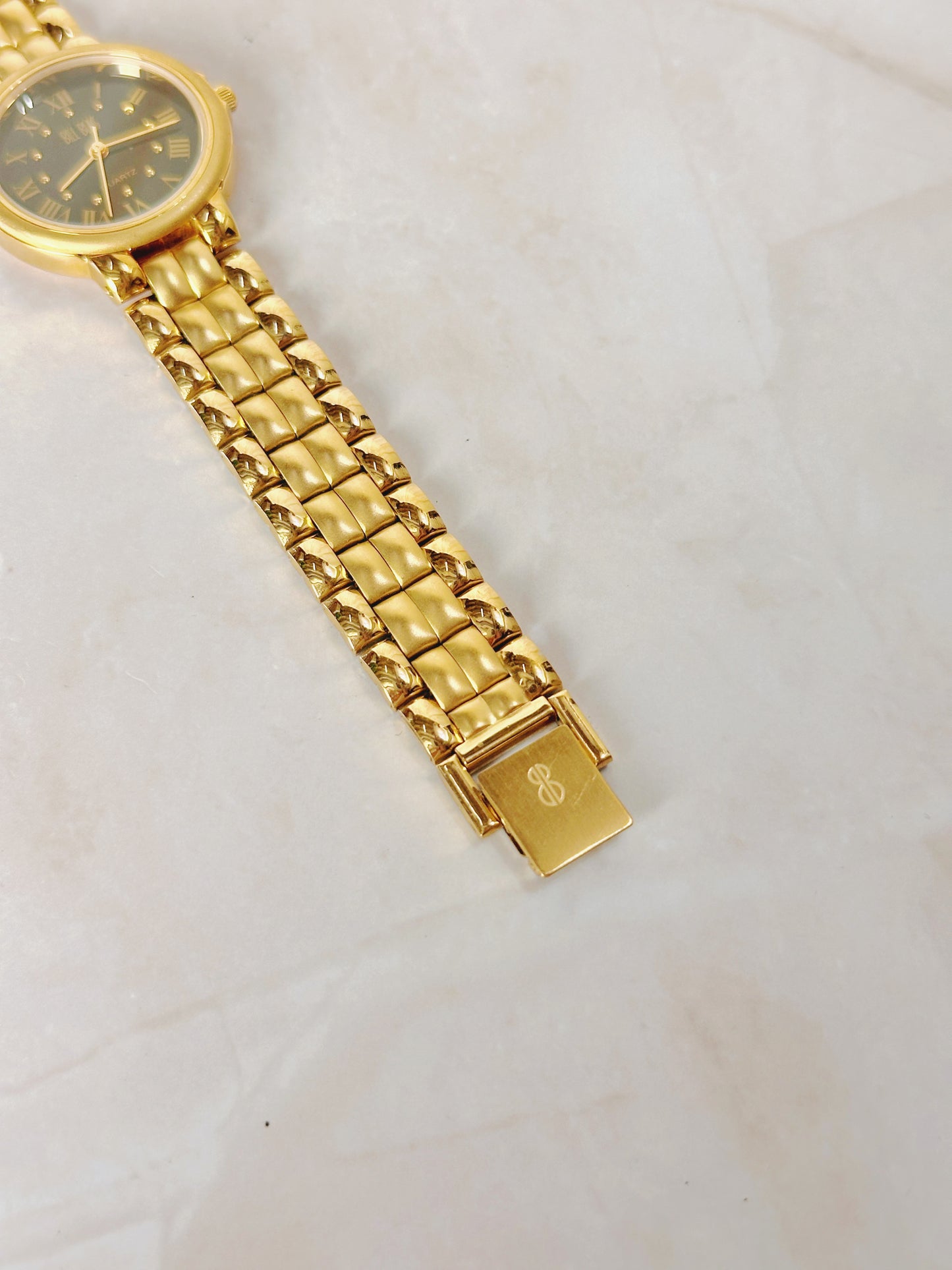 Bill Blass Women’s Gold-Tone Watch – Black Dial – Roman Numerals – Quartz Classic