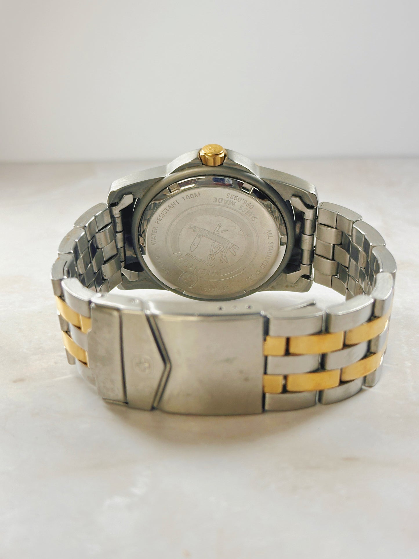 Wenger Swiss Military Two-Tone Watch – Day & Date – 100M – Swiss Made – New Battery