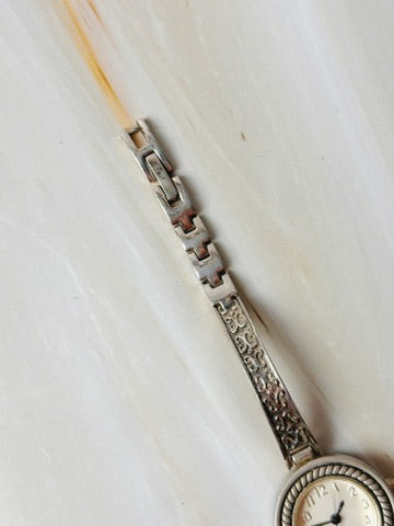 Vintage Women’s Bracelet Watch – Quartz – Ornate Silver Tone – Classic Design