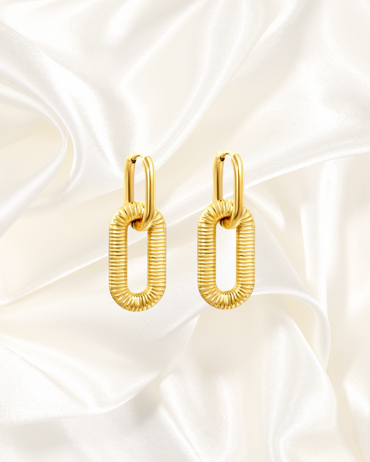 Textured Link Drop Earrings