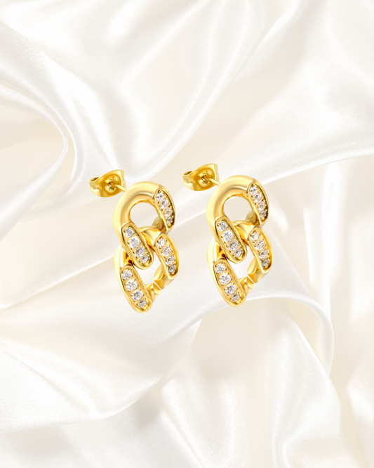 Crystal Link Stud Earrings