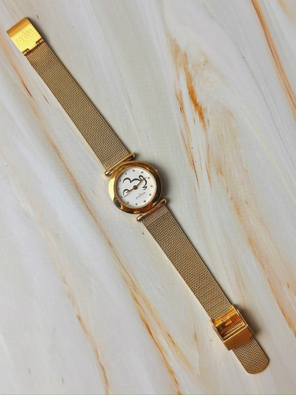 Skagen Ladies Watch – Gold Tone Mesh Bracelet – Crystal Markers