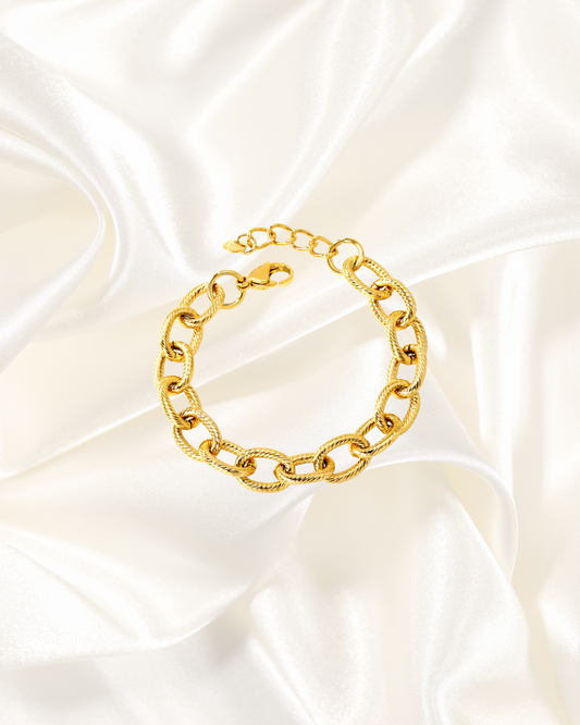 Textured Link Chain Bracelet