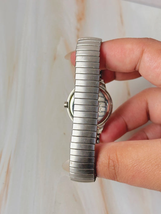 Nouvelle Ladies Watch – Silver Tone – White Dial – Stretch Bracelet