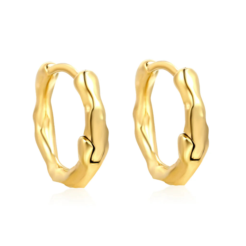 Golden Ripple Hoops