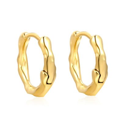 Golden Ripple Hoops
