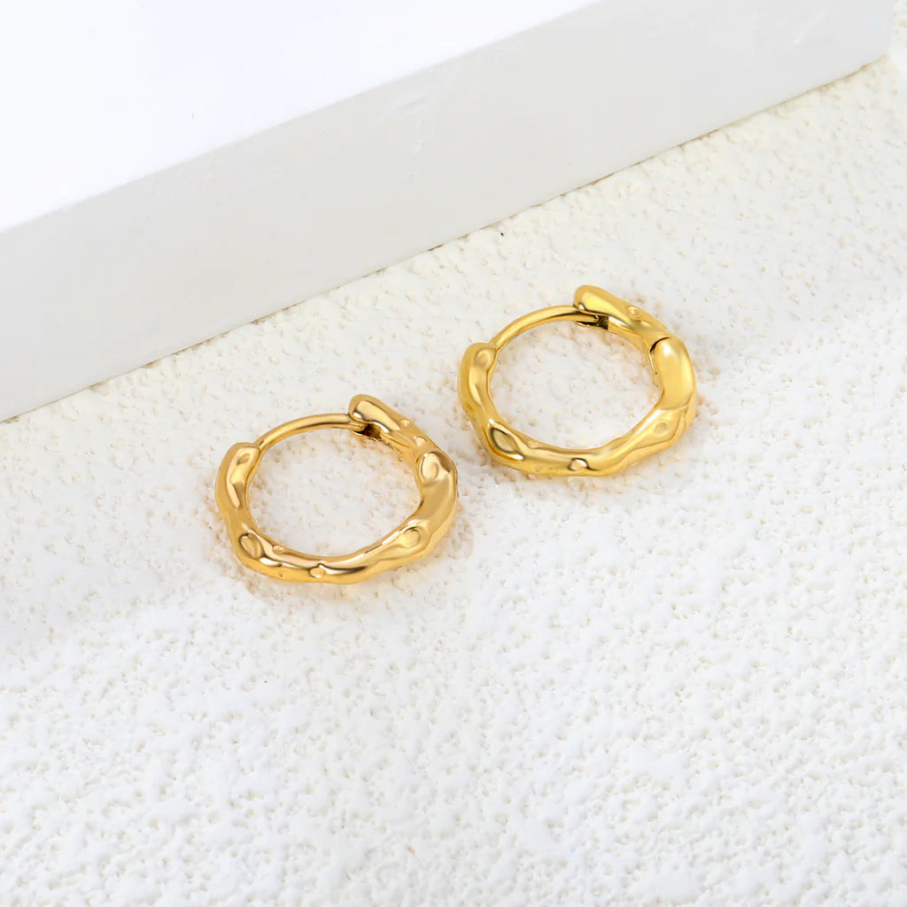 Golden Ripple Hoops