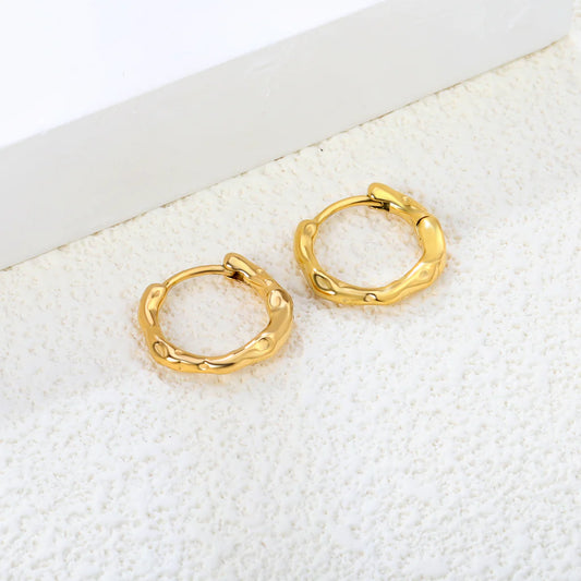 Golden Ripple Hoops