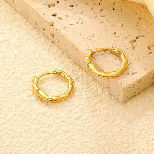 Golden Ripple Hoops