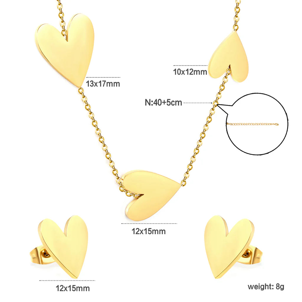 Golden Heart Jewelry Set