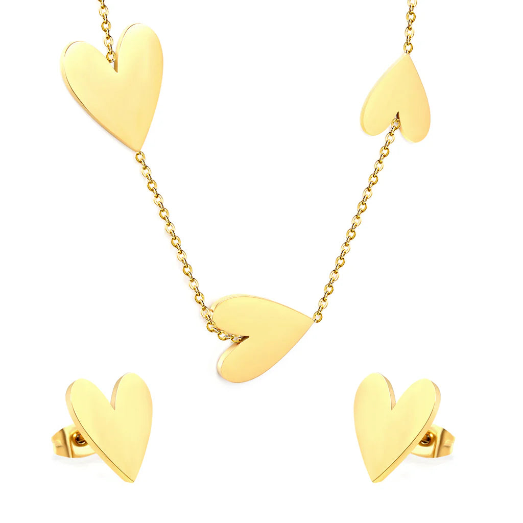 Golden Heart Jewelry Set