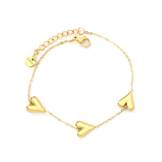 Triple Heart Charm Bracelet