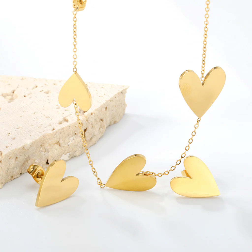 Golden Heart Jewelry Set