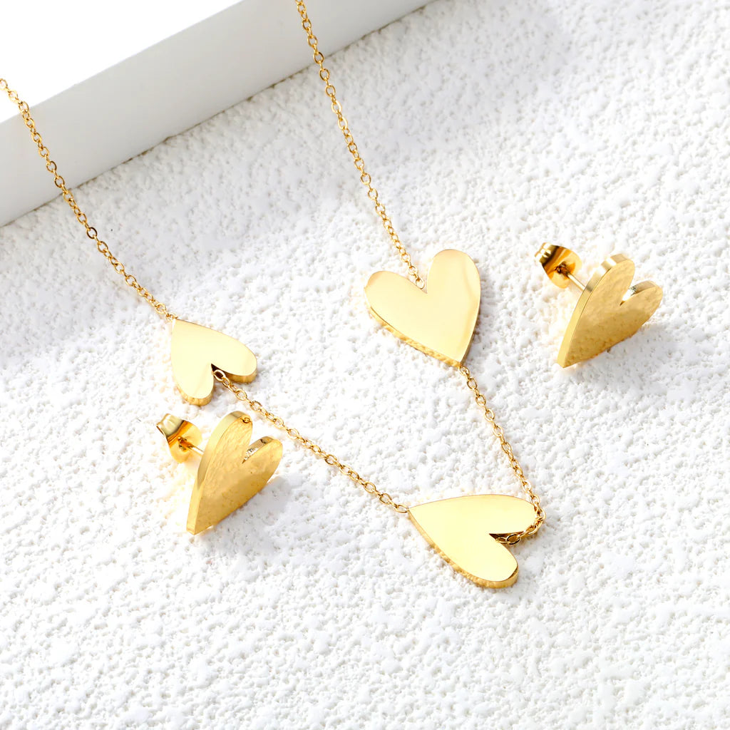 Golden Heart Jewelry Set