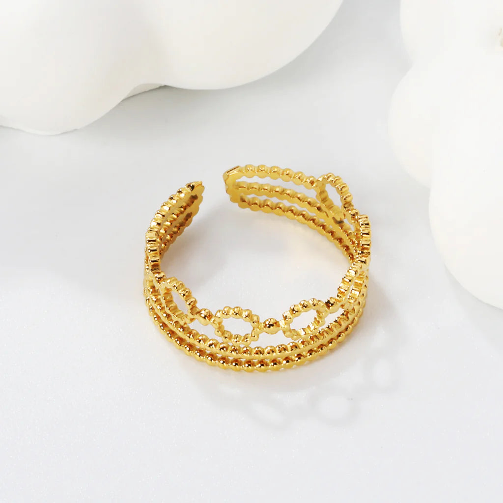 Beaded Multi-Band Ring