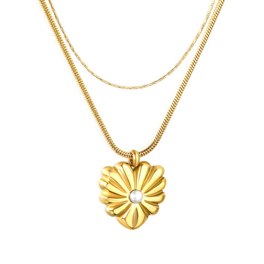 Floral Heart Pendant Necklace