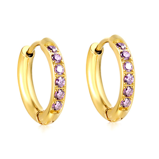 Amethyst Crystal Hoop Earrings