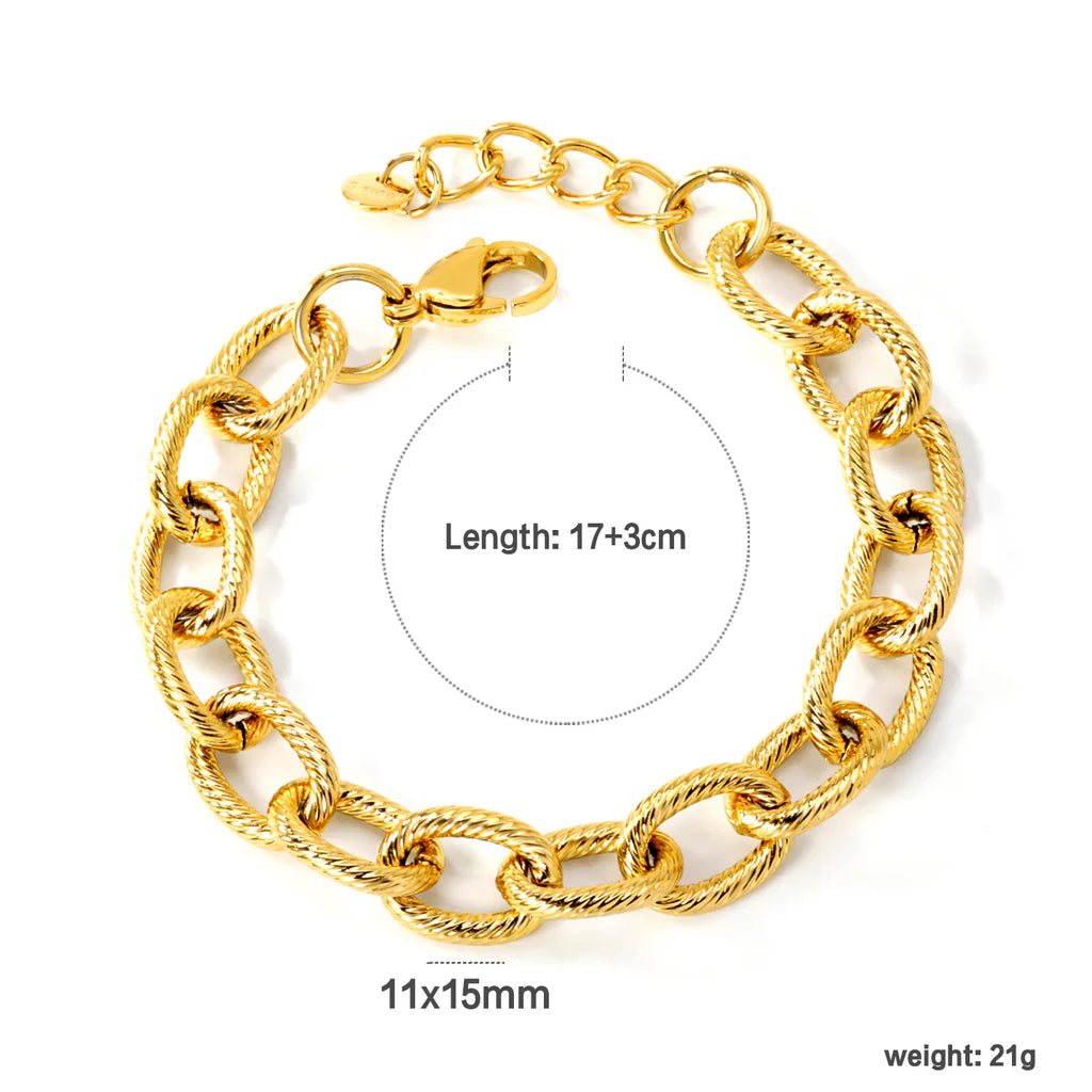 Textured Link Chain Bracelet