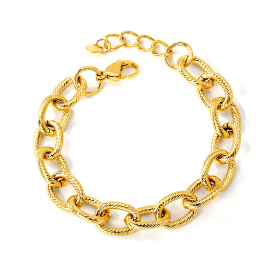 Textured Link Chain Bracelet