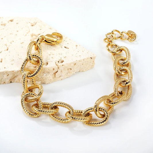 Textured Link Chain Bracelet