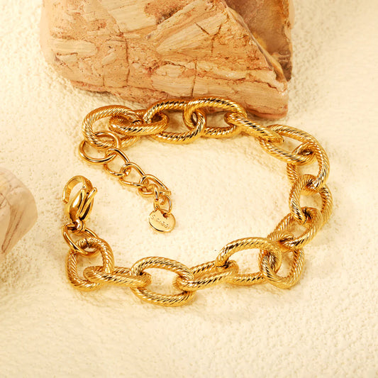Textured Link Chain Bracelet