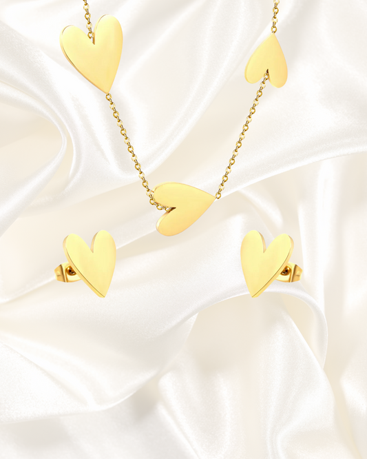 Golden Heart Jewelry Set