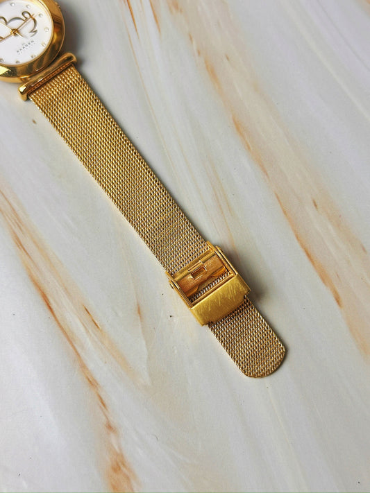 Skagen Ladies Watch – Gold Tone Mesh Bracelet – Crystal Markers