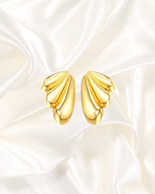 Sculpted Wing Stud Earrings