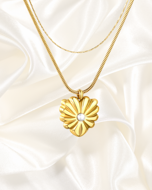 Floral Heart Pendant Necklace