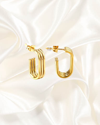 Geometric Multi-Bar Hoop Earrings