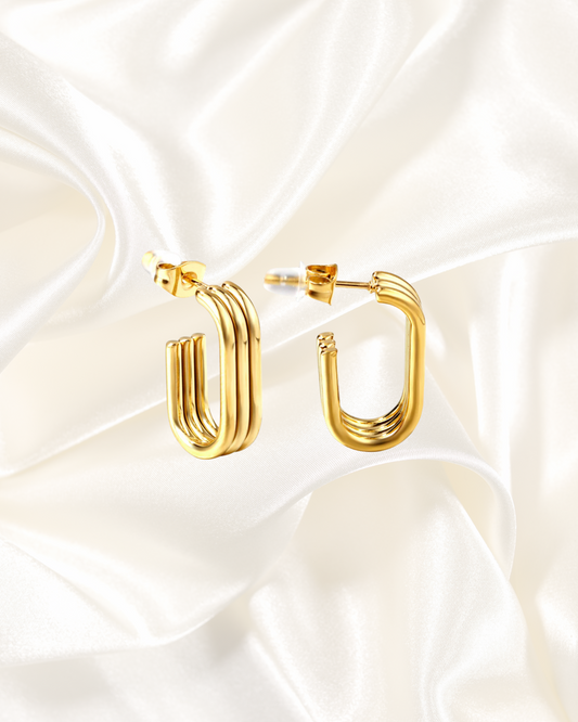 Geometric Multi-Bar Hoop Earrings