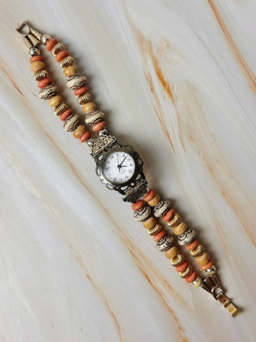 Boho Beaded Women’s Watch – Quartz – Tribal Style – Multicolor Bracelet