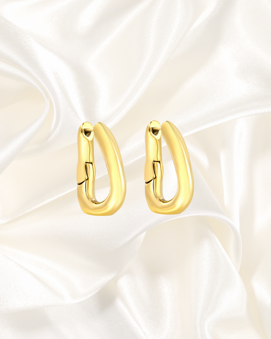 Sleek Oval Huggie Hoop Earrings