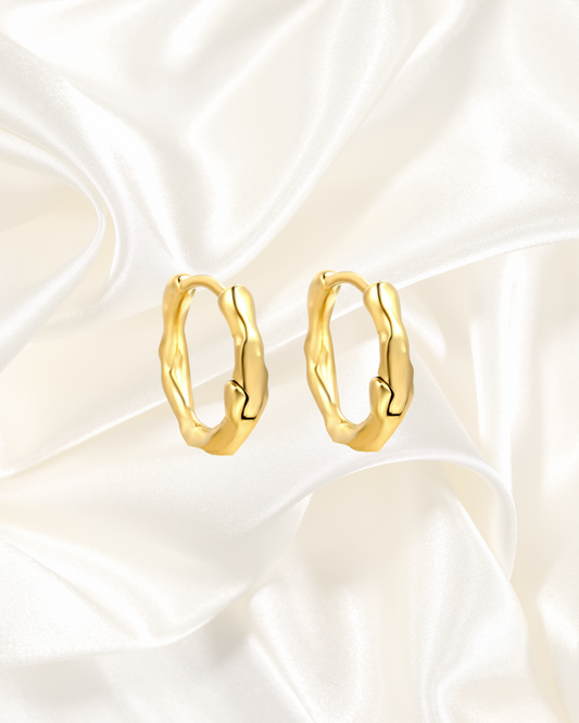 Golden Ripple Hoops