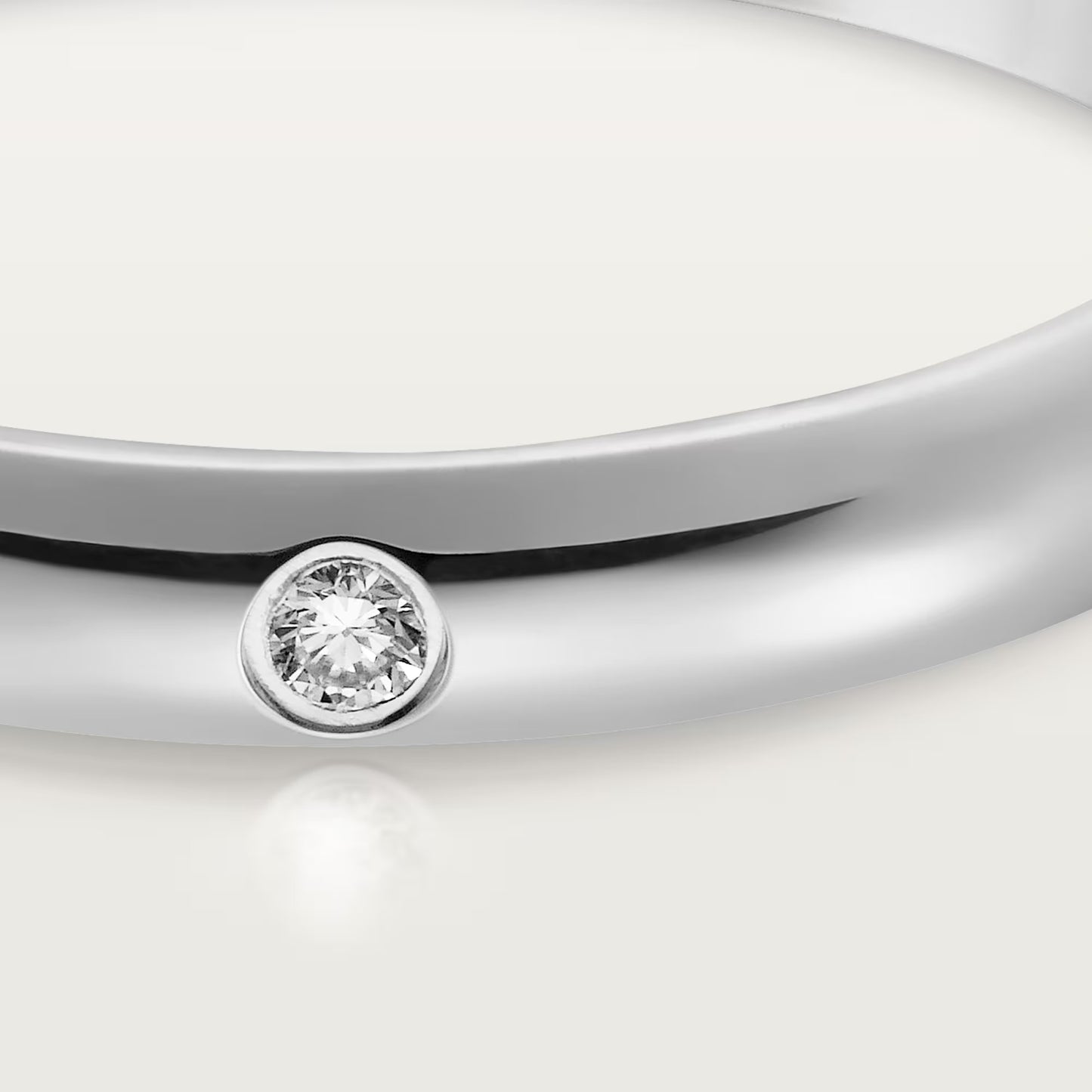 Cartier 1895 Wedding Band – Platinum, 2.6 mm with 1 Diamond