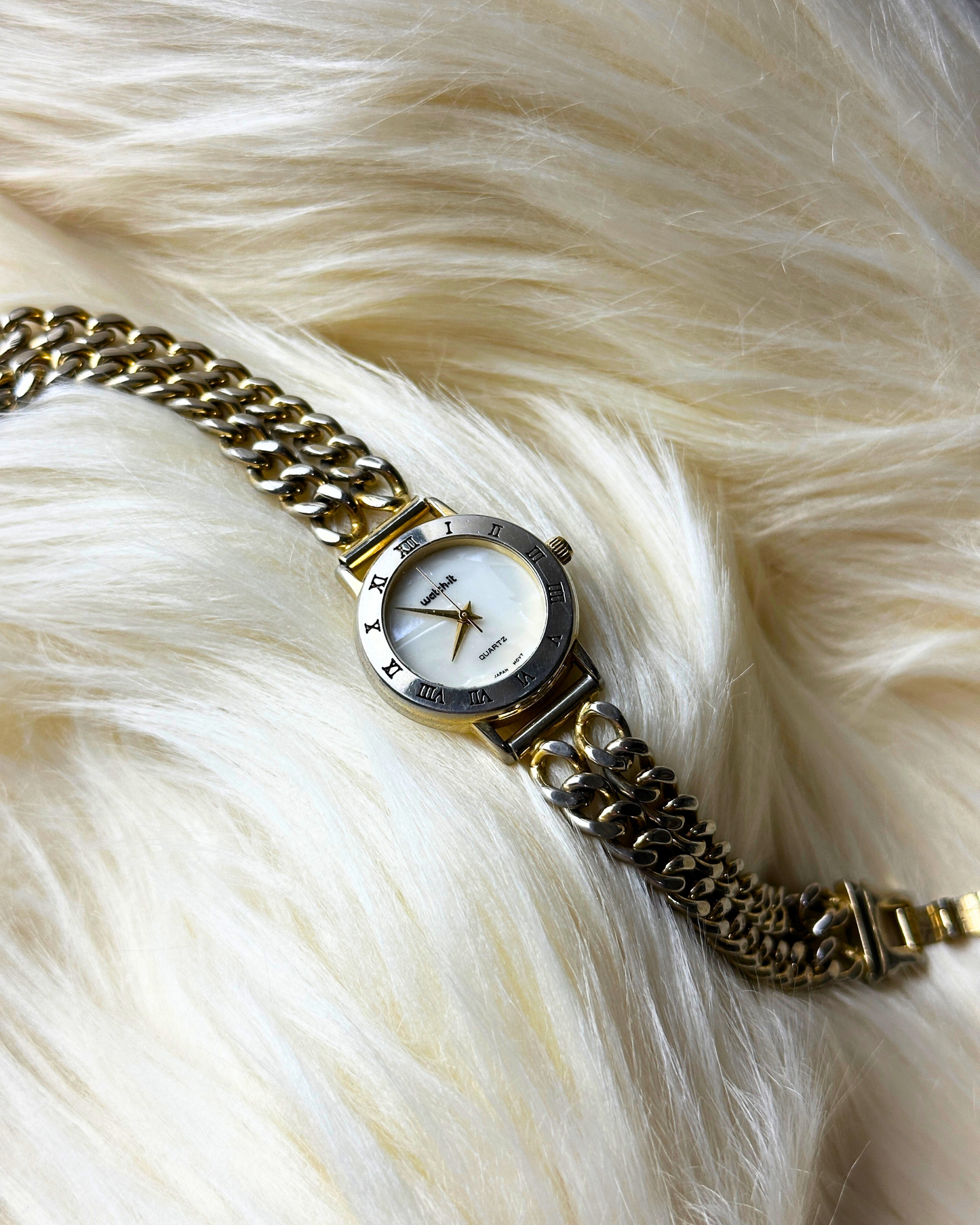 Vintage Watch-It Ladies’ Two-Tone Quartz Watch – White Roman Dial