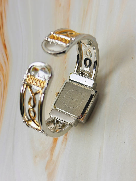 Vivani Ladies Watch – Two Tone Bangle Bracelet – Quartz – Elegant Square Design