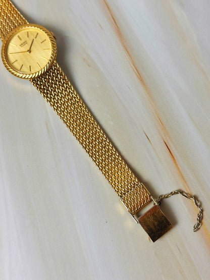 Seiko Quartz Gold Tone Mesh Watch – Vintage Dress Watch – Japan Movement