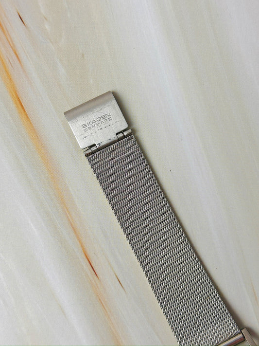 Skagen Denmark Ladies Watch – Stainless Steel Mesh – Date Display – Minimalist Design