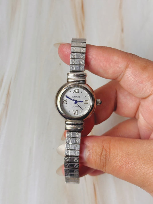 Rumours Ladies Watch – Silver Tone – Roman Numerals – Stretch Bracelet