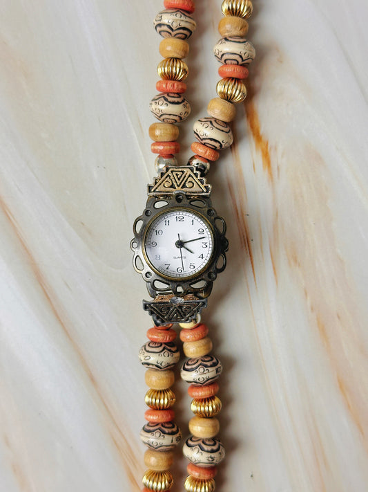 Boho Beaded Women’s Watch – Quartz – Tribal Style – Multicolor Bracelet
