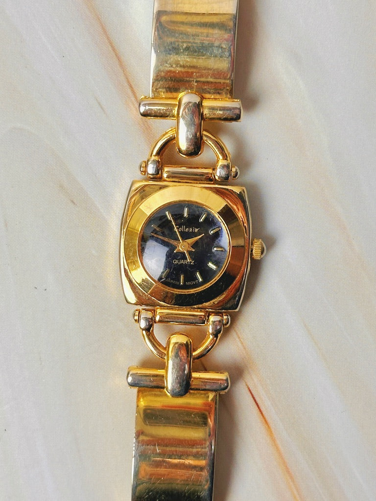 Collezio Ladies Watch – Gold Tone – Black Dial – Bracelet Style