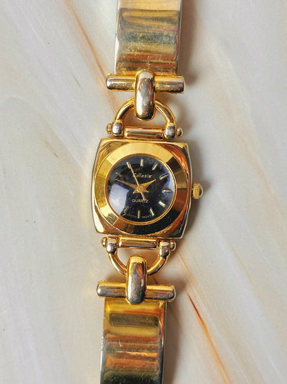 Collezio Ladies Watch – Gold Tone – Black Dial – Bracelet Style