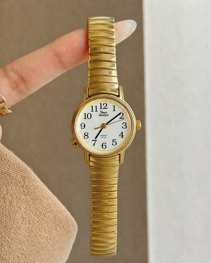 Timex Women’s Gold-Tone INDIGLO Watch – Quartz – Classic Dress Style – Expansion Band
