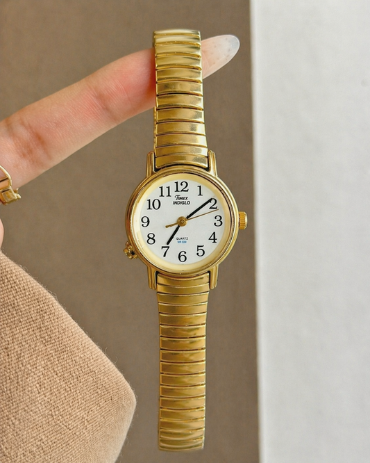 Timex Women’s Gold-Tone INDIGLO Watch – Quartz – Classic Dress Style – Expansion Band